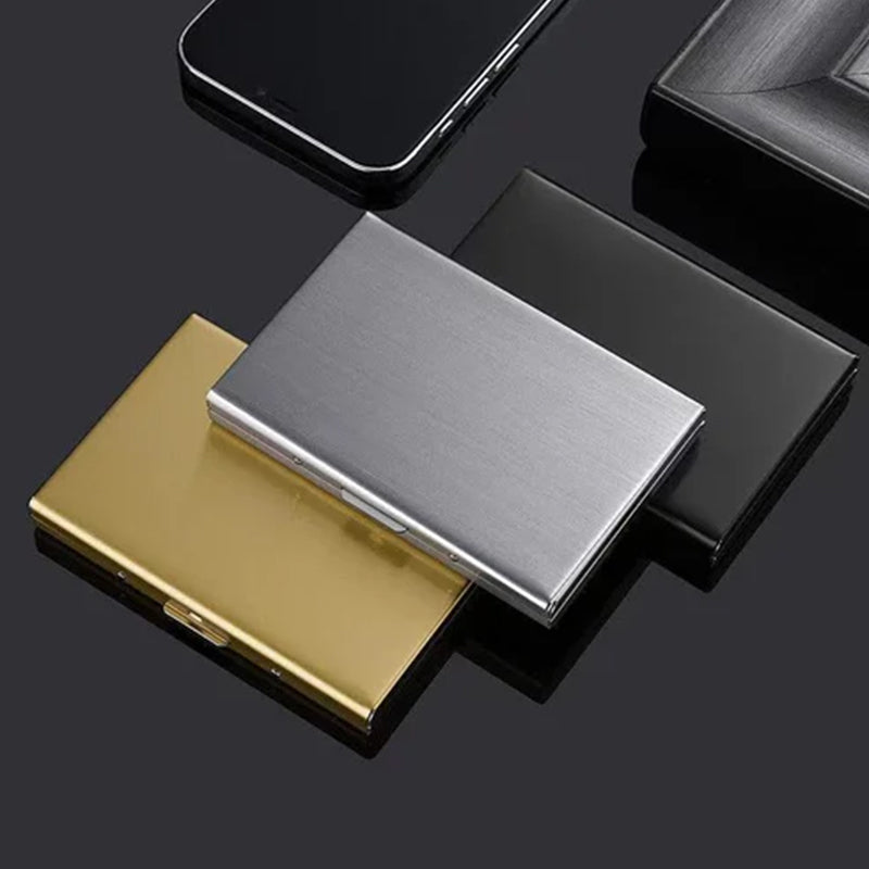 Slim Metal Card Holder with RFID Blocking Technology for Credit Cards & Cash