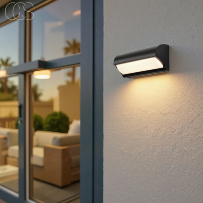 Outdoor LED Wall Light 20W Waterproof Fixture Black 9.8 Inch for Patio Entryway Garden Path Stairway IP65 Rated 960 Lumens Warm Glow