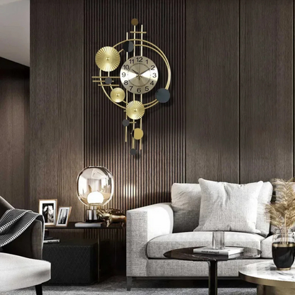 Large Metal Wall Clock Silent Industrial Modern Timepiece for Living Room Office Hallway Home Decor