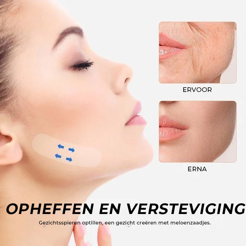 Invisible Facial Lifting Tape Strips for Jawline Contouring & Wrinkle Smoothing - Clear V-Shape Face Lift Stickers for Under Makeup - Breath