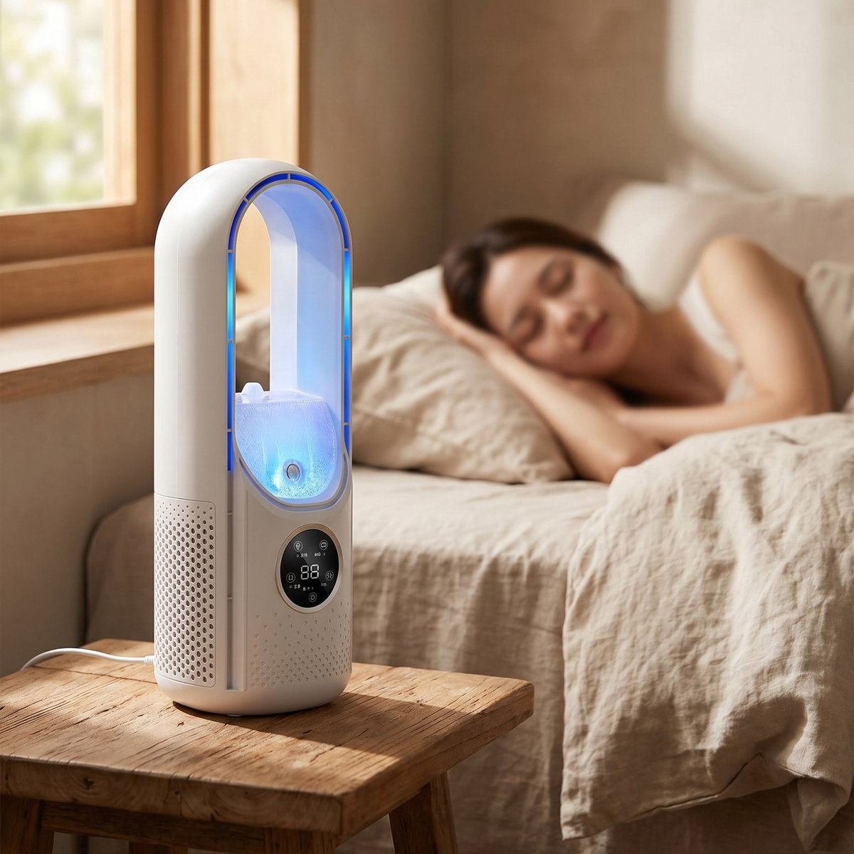 Personal Desktop Cooling Fan USB Powered 6 Speed Settings Quiet Operation Safety Design Compact Desk & Nightstand Use Home Office Bedroom Po