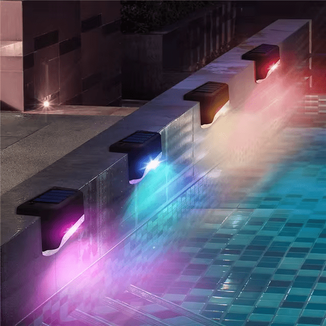 Solar Deck Lights Outdoor Waterproof LED Step Lights for Patio Stairs Fence Pathway Garden Wireless Wall Mount Warm Glow 5-Pack