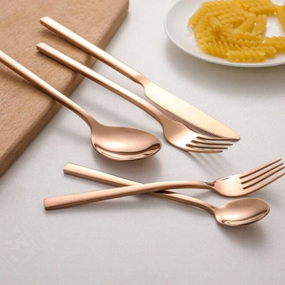 Flatware Set Service for 6 | 30-Piece Stainless Steel Silverware with Dinner Forks Spoons Knives | Dishwasher Safe Utensil Collection Gold S