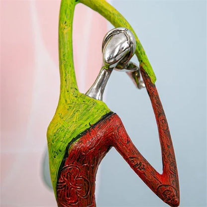 Colorful Abstract Woman Sculpture - Handcrafted Resin Art Figurine for Home Decor, Modern Statement Piece for Living Room, Bedroom, Office