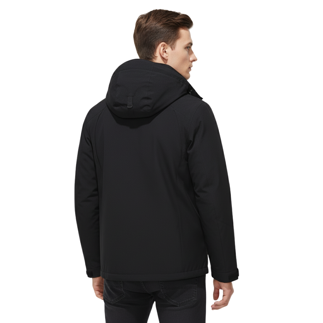 Men's Windproof Rain Shell Jacket with Removable Hood for Hiking, Camping & Outdoor Adventures – Waterproof Lightweight Expedition Coat