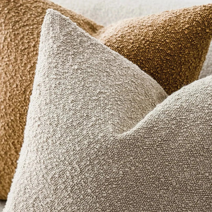 Textured Boucle Pillow Case 18×18 Inches Soft Cover for Couch Bedroom Chair Minimalist Neutral Decor Accent Throw Cushion for Modern Home