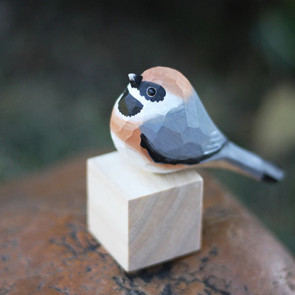 Hand-Carved Wooden Bird Figurine for Shelves, Mantels & Home Décor – Sustainable Balsa Wood Sculpture