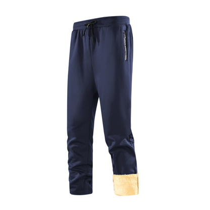 Thermal Fleece-Lined Joggers with Zippered Pockets – Winter Sweatpants for Men