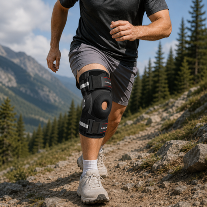 Adjustable Hinged Knee Brace with Open Patella Design for Joint Support & Stability