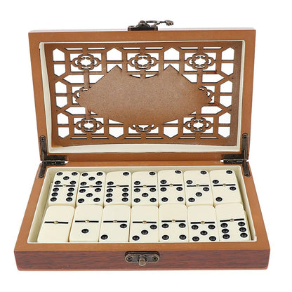 Classic Dominoes Set with Wooden Storage Case – 28 Tiles for Family Game Night