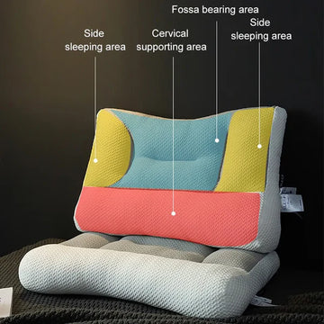 Contour Memory Pillow for Side and Back Sleepers with Ergonomic Cervical Support and Ear Relief Design