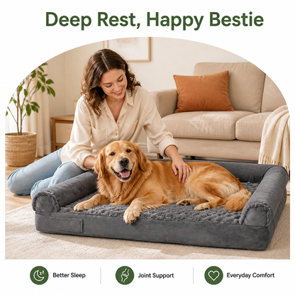 Ortekor Orthopedic Memory Foam & Non-Slip Dog Bed (Removable Cover)