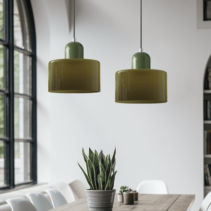 Handwoven Glass Pendant Light Bauhaus Style Indoor Hanging Lamp Adjustable Cable for Dining Room Kitchen Home Office