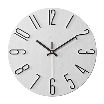 12-Inch Quartz Wall Clock – Minimalist Round Design for Home, Office, Bedroom & Kitchen – Silent Non-Ticking Battery Operated