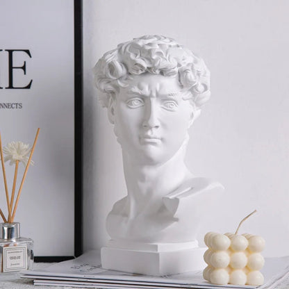 Riven David Sculpture - Durable Resin, Renaissance-Inspired Art