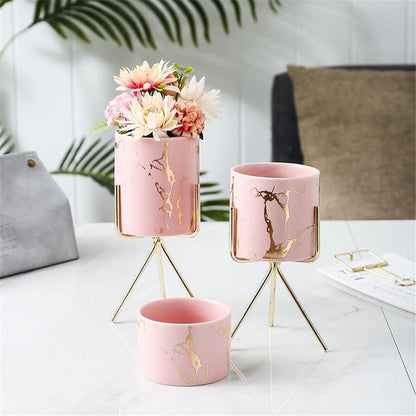 Geometric Marbled Serenity Planter