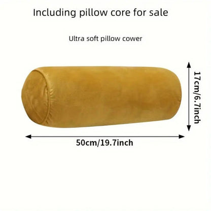 Pavo Bolster Cushion - Plush Velvet, Ergonomic Neck Support
