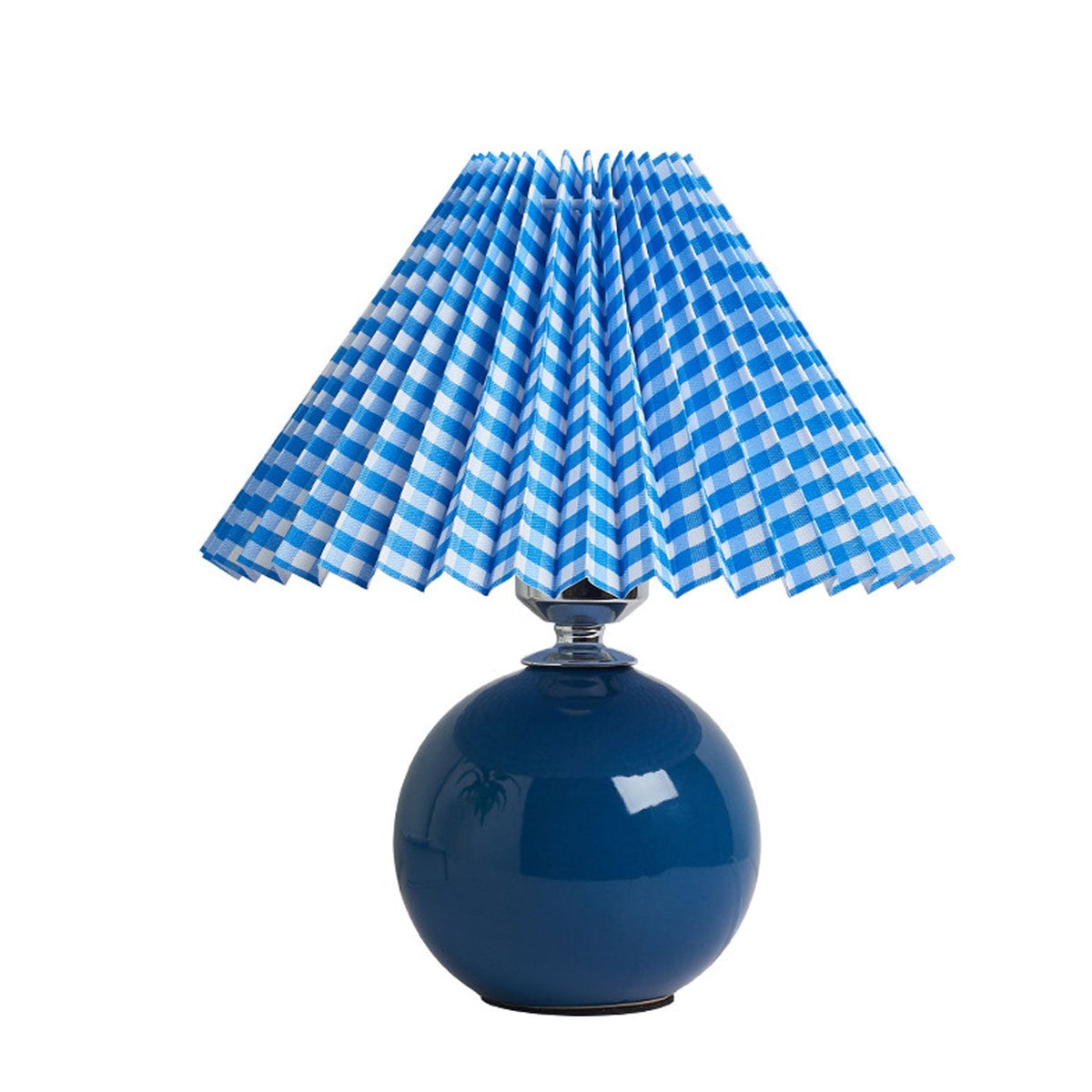 Ceramic Accent Lamp with Fabric Shade 11x9.5 in E26 Socket for Nightstand Desk Study Room Reading Light Modern Home Decor