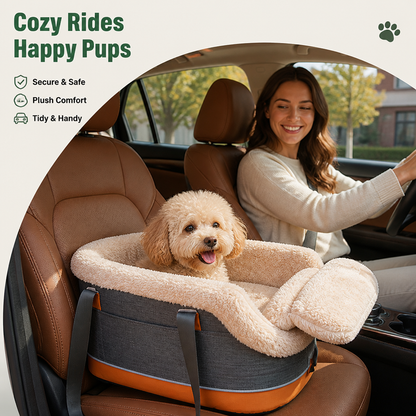 Ortekor Polyester Armrest Nest & Organizer Pet Car Seat (Center Console Fit)