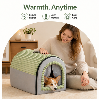 Ortekor Insulated Washable Pet Cave Bed (Removable Cover)