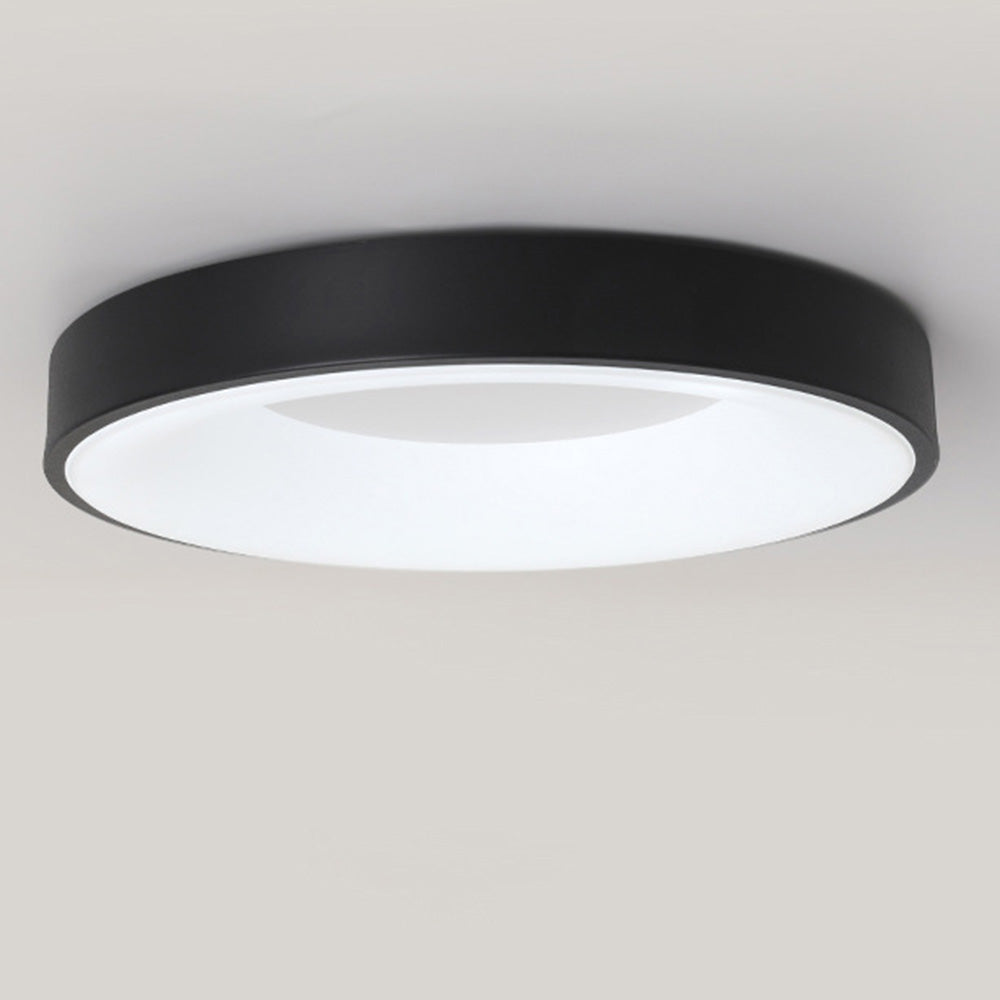 Round Flush Mount LED Fixture Iron Acrylic Low Profile for Bedroom Hallway Living Room Kitchen Dining Room Modern Minimalist Slim Design