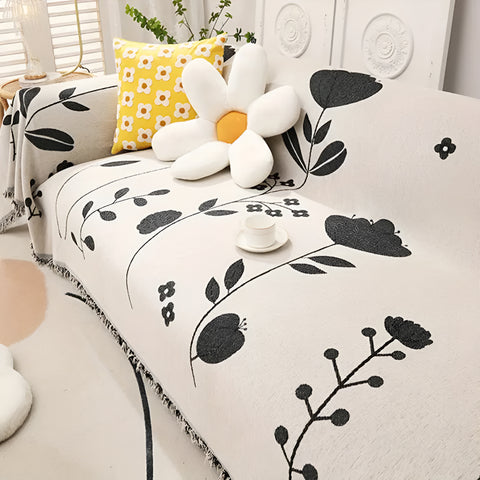 Blossom Sofa Cover - Reversible Microfiber,  Botanical Garden Throw