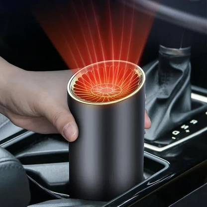 12V Portable Car Heater Fan with 360° Rotation for Defrost Defog Windshield Warming Cup Holder Dashboard Mount Winter Travel Auto SUV RV Tru