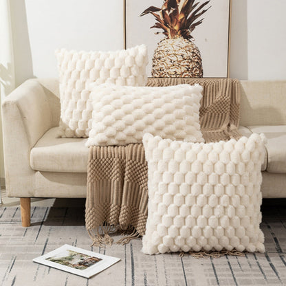 Raised Textured Throw Pillow Cover Blush Tone Zip-Close Blend Fabric for Living Room Bedroom Couch Seating Neutral Home Accents