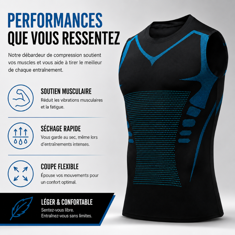 Compression Tank Top with Posture Support for Men & Women – Breathable Body Shaping Undershirt