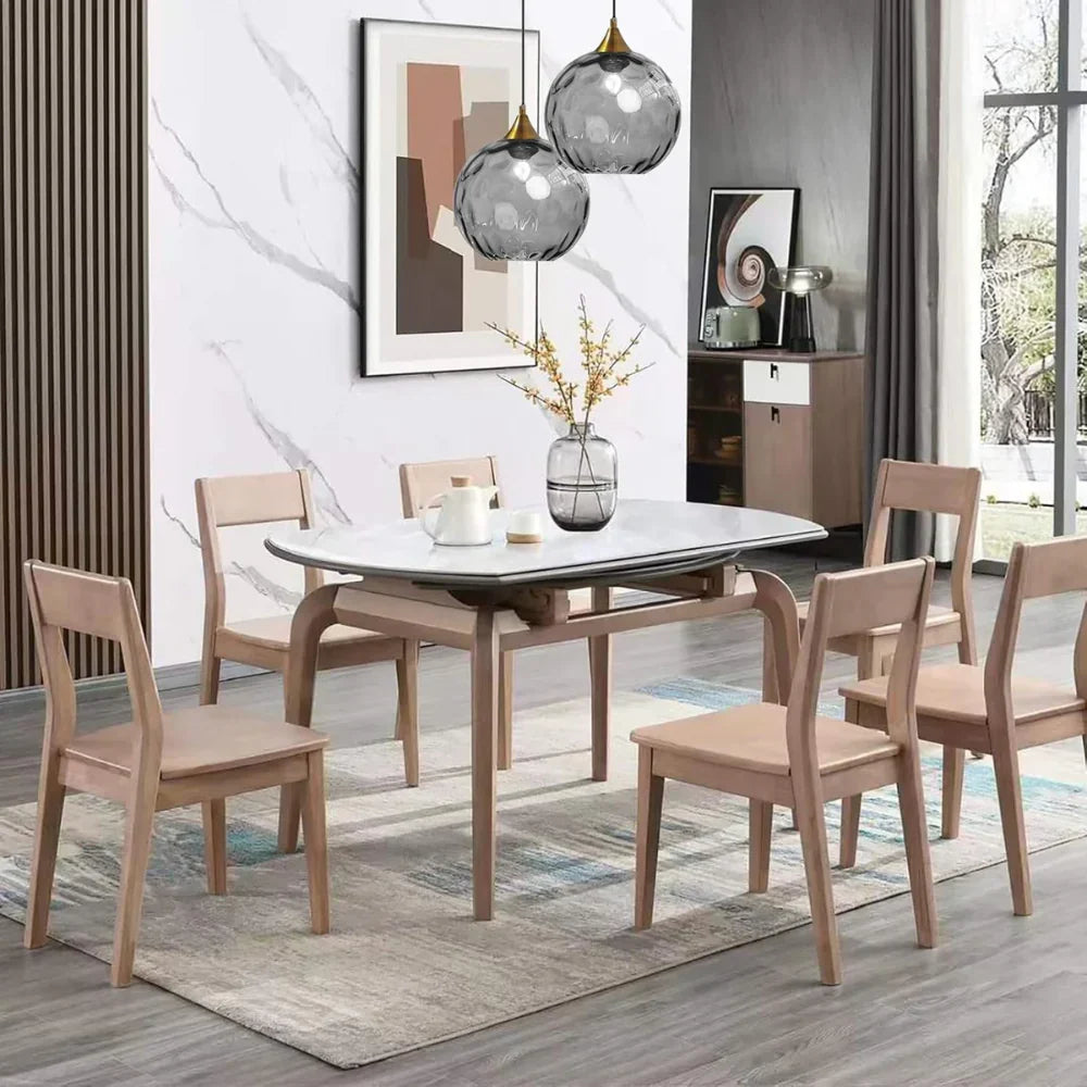 Textured Glass Globe Hanging Light 7.9 Inch Dining Room Island Fixture Adjustable Height Modern Sphere Pendant Minimalist Ceiling Lamp for K