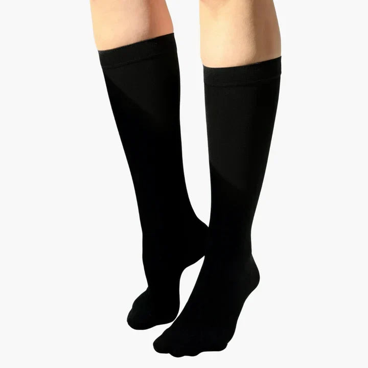 Graduated Compression Socks with Elastic Band for Swelling Relief & Circulation Support – Seamless Knee-High Design for Women & Men, Sizes