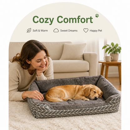 Ortekor Plush Polyester Winter Warm Dog Bed (Multiple Sizes)