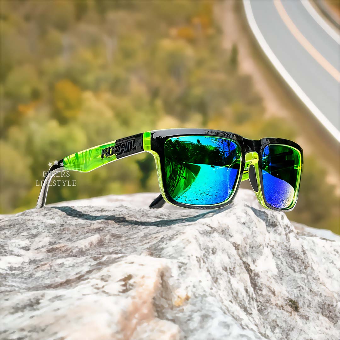 Polarized Riding Sunglasses with Blue Light Filter & UV400 Protection for Motorcycle & City Driving
