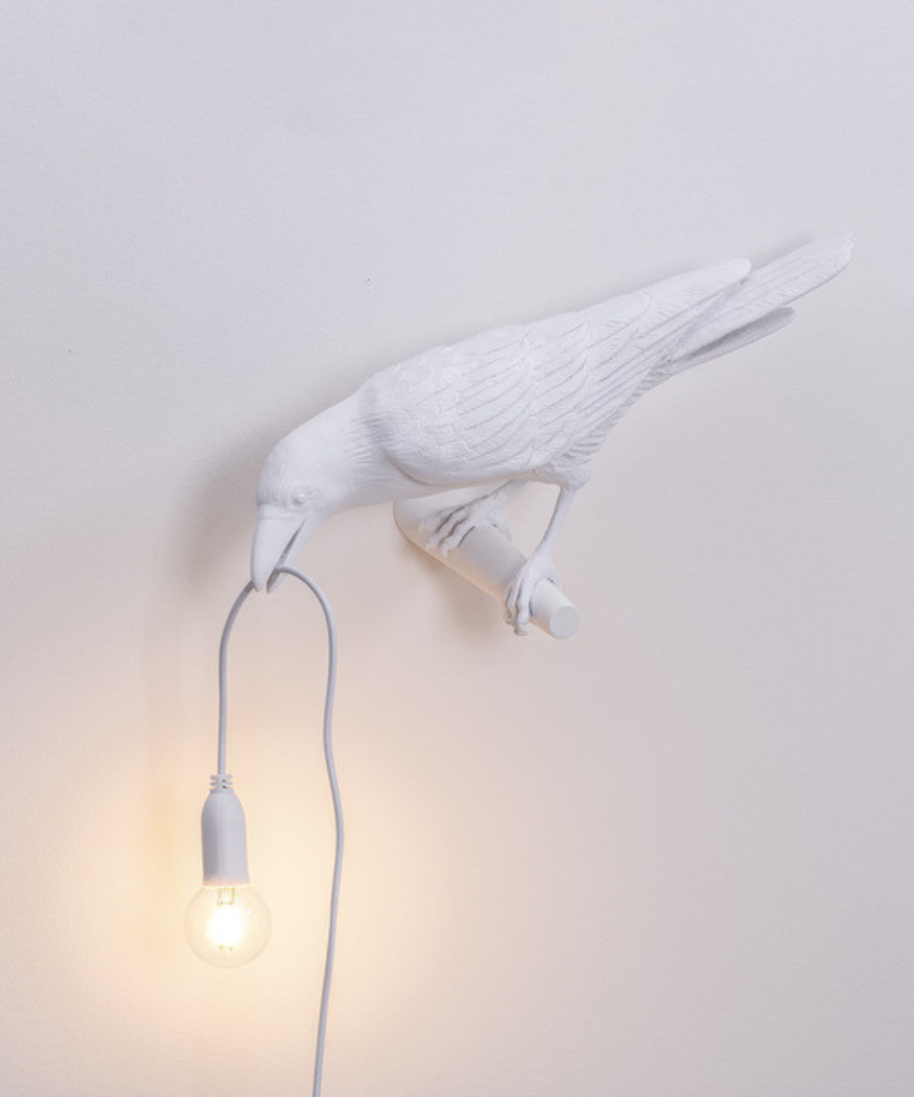 Raven Sculpture Table Lamp with Bulb Holder – Decorative Bird Accent Light for Living Room, Bedroom & Office Spaces