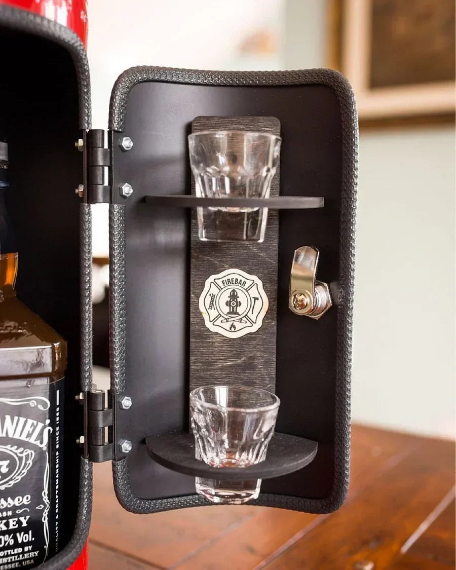 Hidden Fire Extinguisher Liquor Cabinet Decoy Safe for Bottle Storage Home Bar Man Cave Office Conversation Piece Metal Disguise