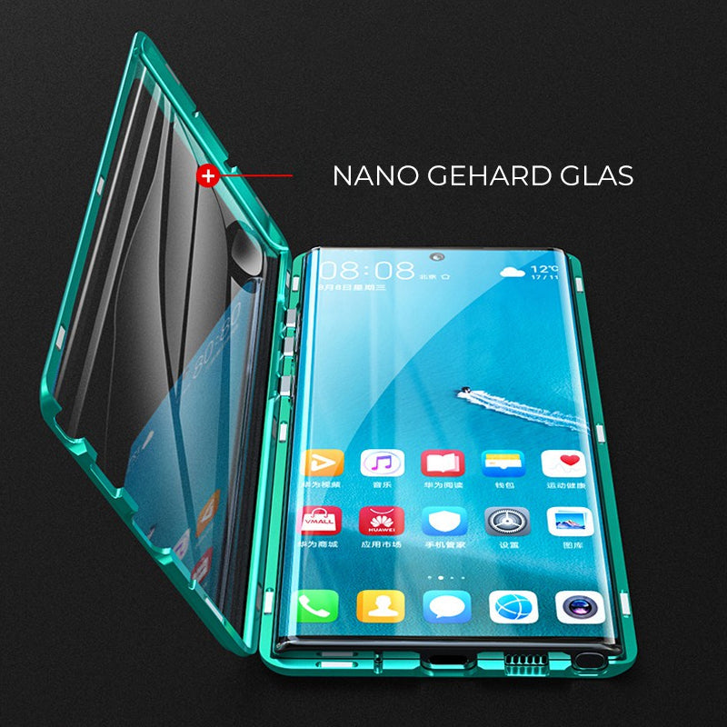 Full-Coverage Magnetic Tempered Glass Phone Case for Samsung Galaxy | Dual-Sided Protection | Front and Back Shielding | Snap-On Clear