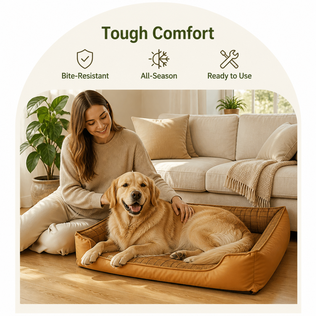 Ortekor Bite-Resistant Bamboo-Mat Dog House (Pre-Assembled)