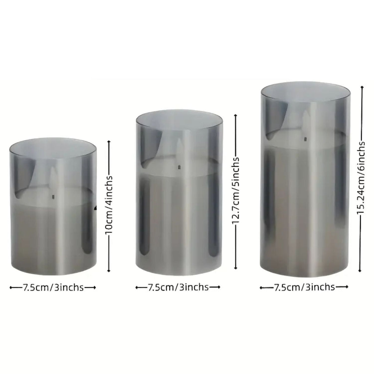 Remote-Controlled Flameless LED Candles with Smoke Glass Housing for Living Rooms, Bedrooms & Dining Spaces