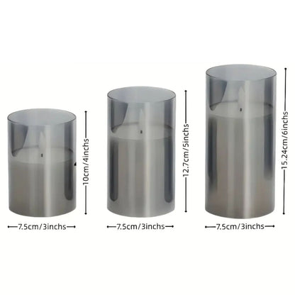 Remote-Controlled Flameless LED Candles with Smoke Glass Housing for Living Rooms, Bedrooms & Dining Spaces