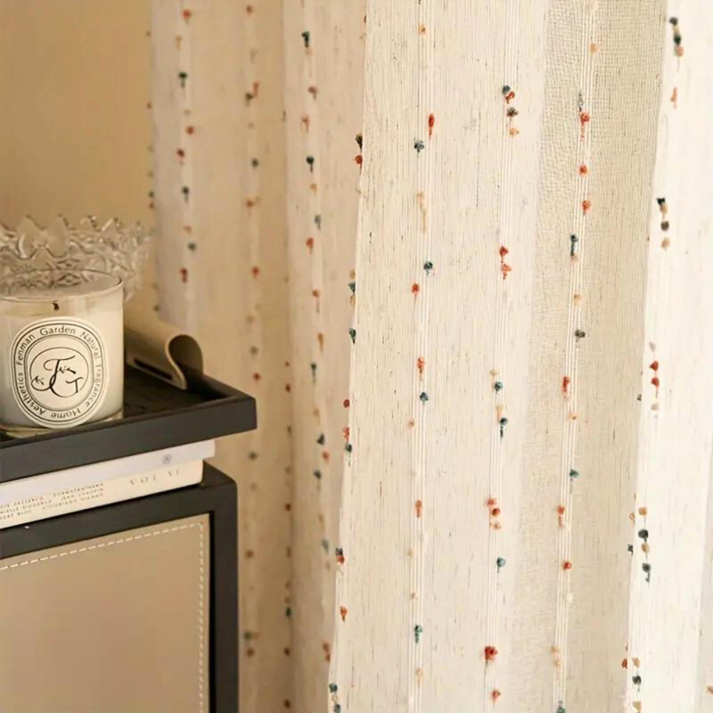 LightBloom – Rainbow Embroidered Tulle Curtain