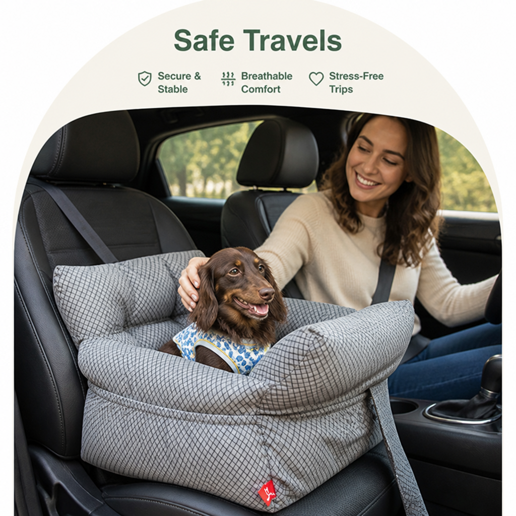 Ortekor Breathable Polyester Travel Carrier (Safety Hook & Car Seat Fit)