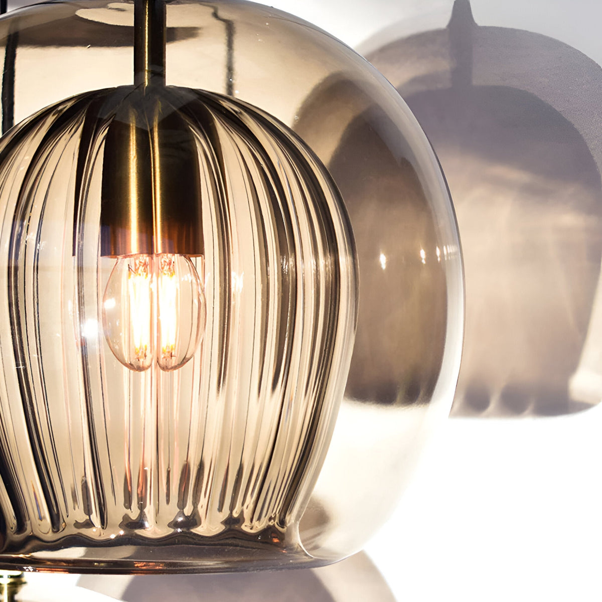 Spherical Glass Hanging Light with Adjustable Height for Kitchen Island, Dining Table, Bedroom | E27 Socket | Modern Orb Fixture for Home an