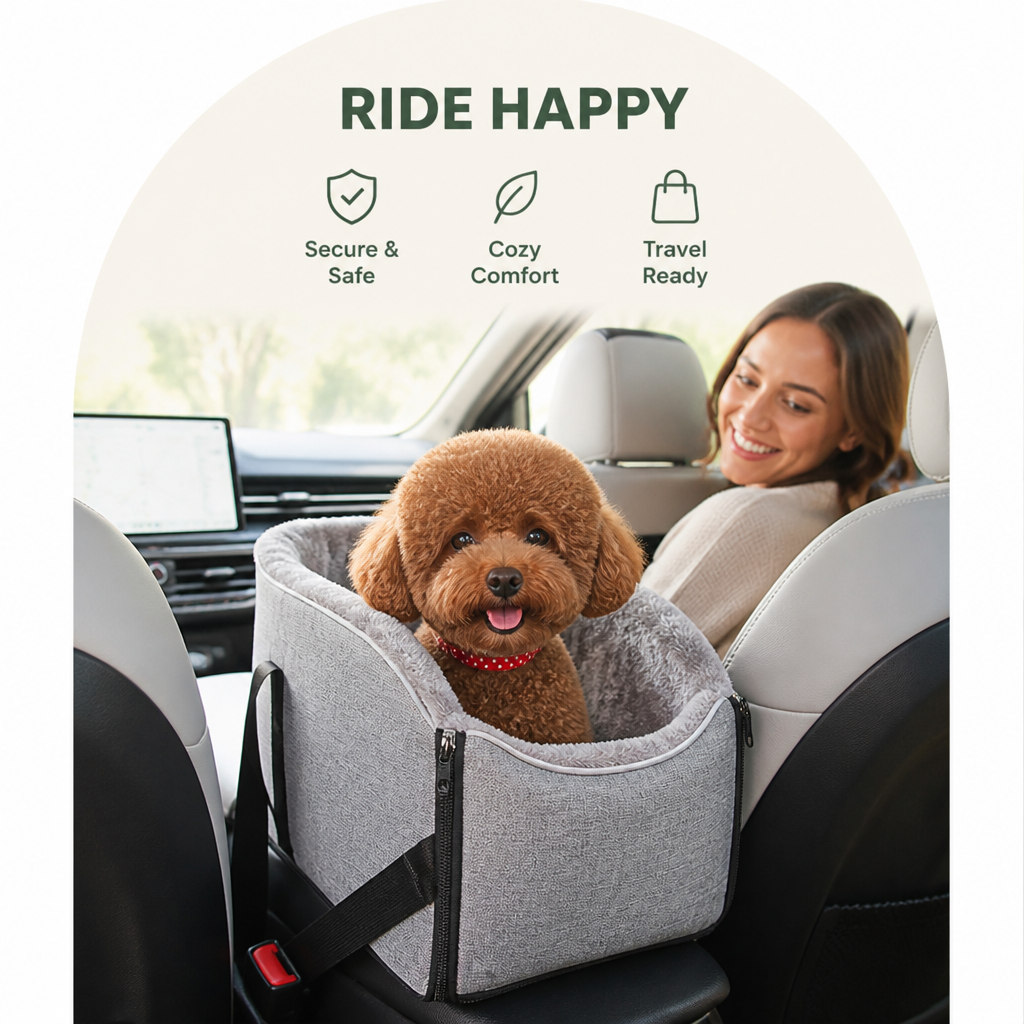 Ortekor Buckle-Secure & Portable Polyester Pet Car Seat