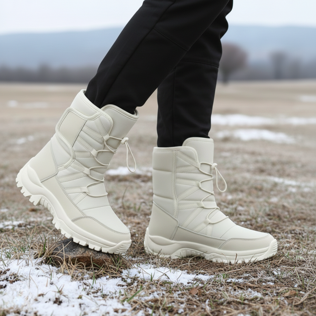 Waterproof Insulated Winter Boots for Men & Women – Slip-On Snow Boots with Plush Lining & Non-Slip Rubber Sole for Cold Weather Hiking &