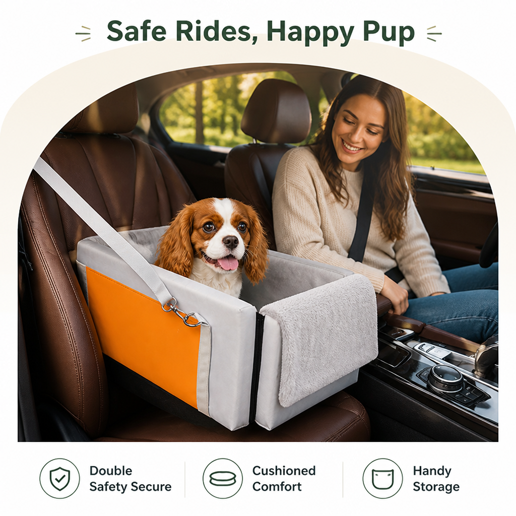Ortekor Double-Belt Safety & Padded Car Booster Seat (Armrest Console)