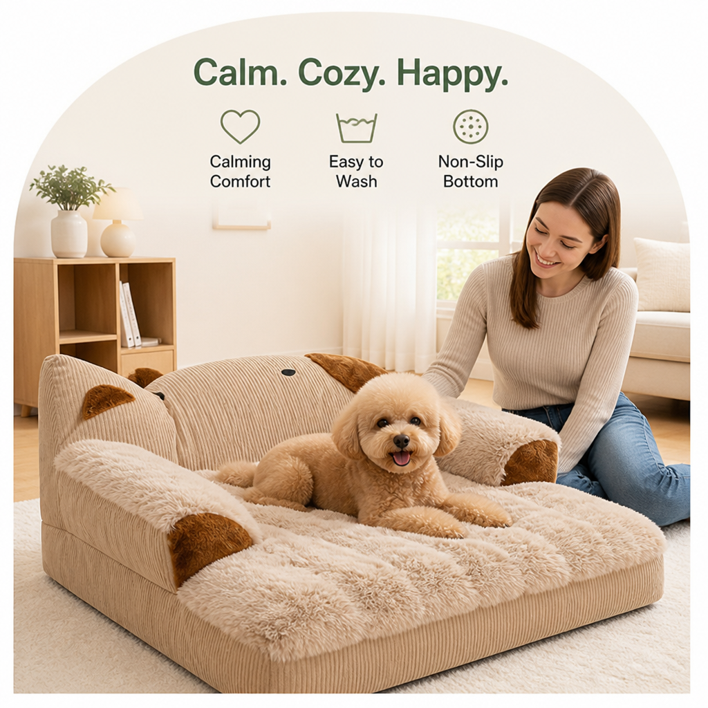 Ortekor Calming Washable & Non-Slip Sofa Bed (Removable Cover)