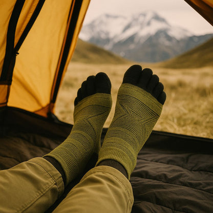Men's Merino Wool Toe Socks for Winter Sports – Insulated 5-Toe Design for Skiing, Snowboarding & Cold Weather Hiking