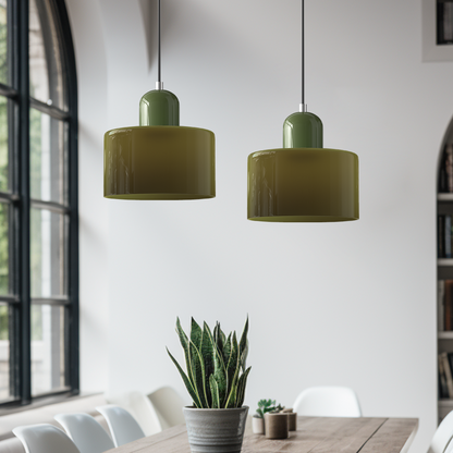 Glass Pendant Light Fixture with Adjustable Cord for Kitchen Island, Dining Room, and Living Room