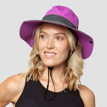 Foldable Wide Brim Sun Hat with UPF 50+ Protection & Ponytail Opening for Women