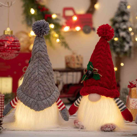 Everly Plush Christmas Gnome - Light-Up Feature, Whimsical Design